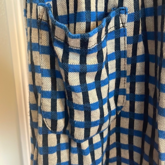 Twnntyone Dress mini blue black gray plaid Sleeveless womens size M rayon cotton - Picture 3 of 16